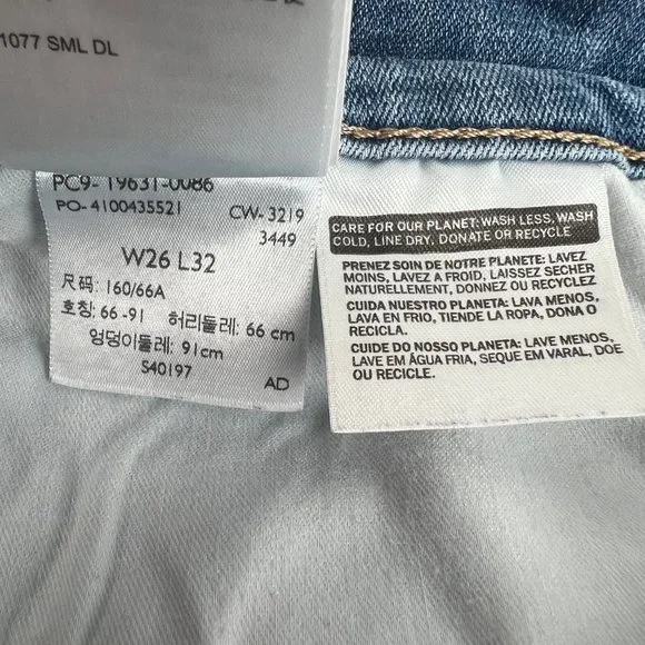 Levi's 314 Shaping Straight Jeans High Rise Waisted Slim Long Denim Jeans - 26 - Picture 9 of 13